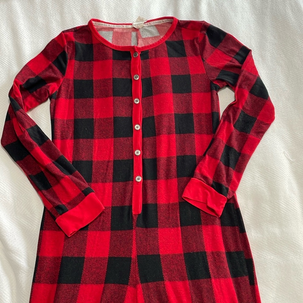 Lucky brand, buffalo check woman’s onesie pajama